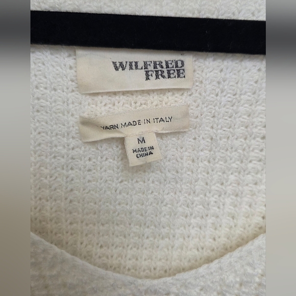 Wilfred Free Aritzia Sz M OAT 100% Laine Wool Chunky knit Oat Pullover Sweater - Picture 3 of 13